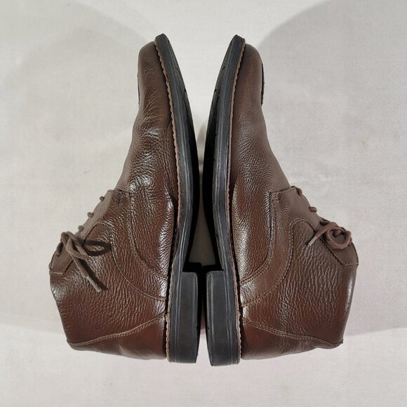 EUC Sandro Chukka Boot Mens US 10 D 5-Eye Brown Pebbled Leather - Made in Brazil - Picture 7 of 11